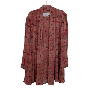 Vintage Platinum Dorothy Schoelen Cardigan Womens Size Small Pink Polka Dot